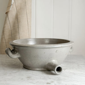 Vintage stoneware handle bowl with spout