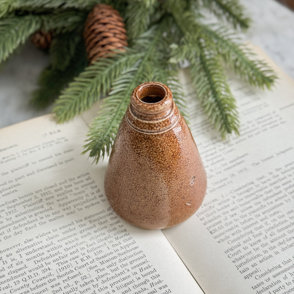 Vintage Stoneware Triangle Stoneware Ink Bottle