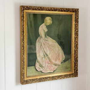 Vintage Solemn Lady Print.