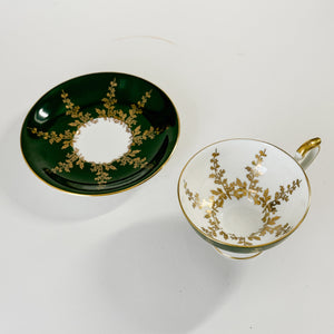 Vintage Green China Teacup and Saucer.