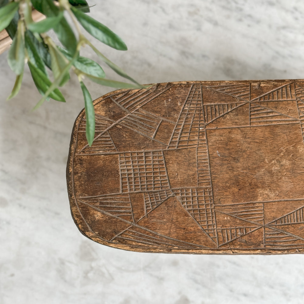 Vintage West African carved Stool