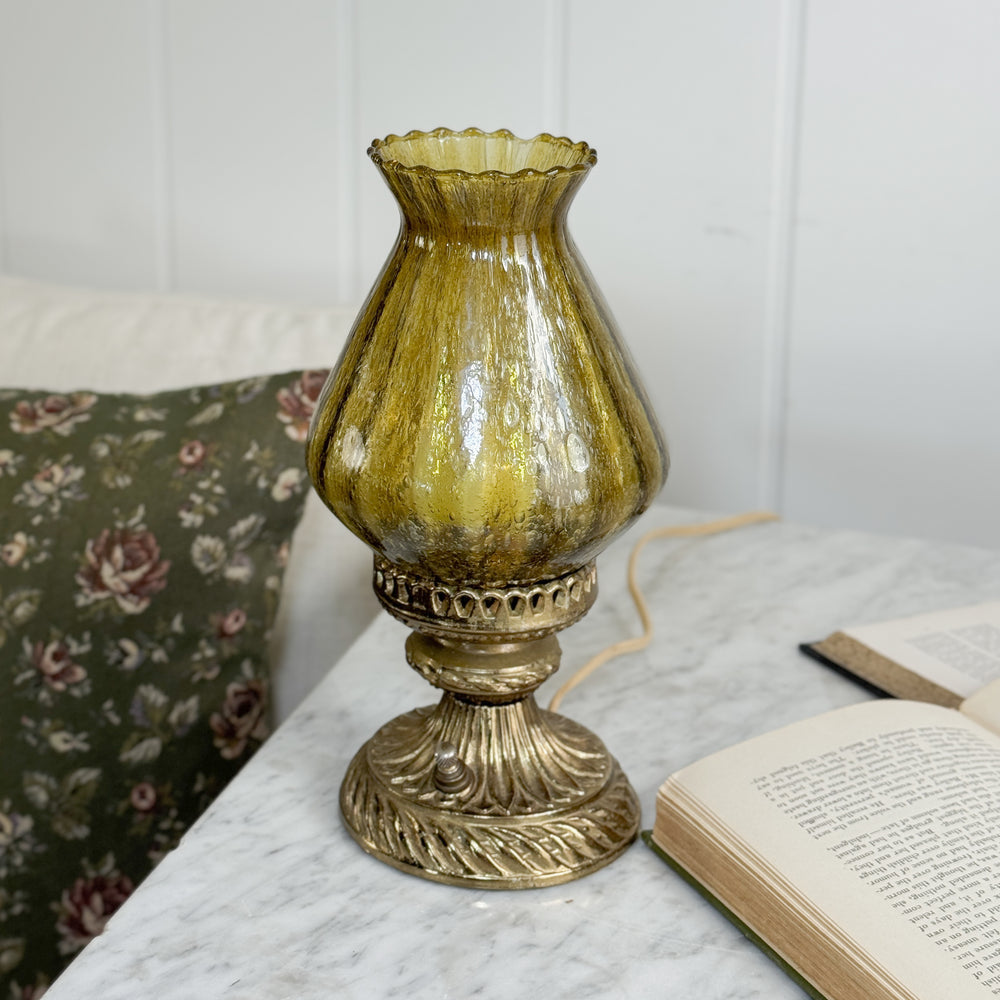 Vintage Olive Green Mid century modern lamp.