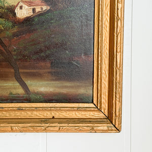 Vintage Landscape Oil Print.