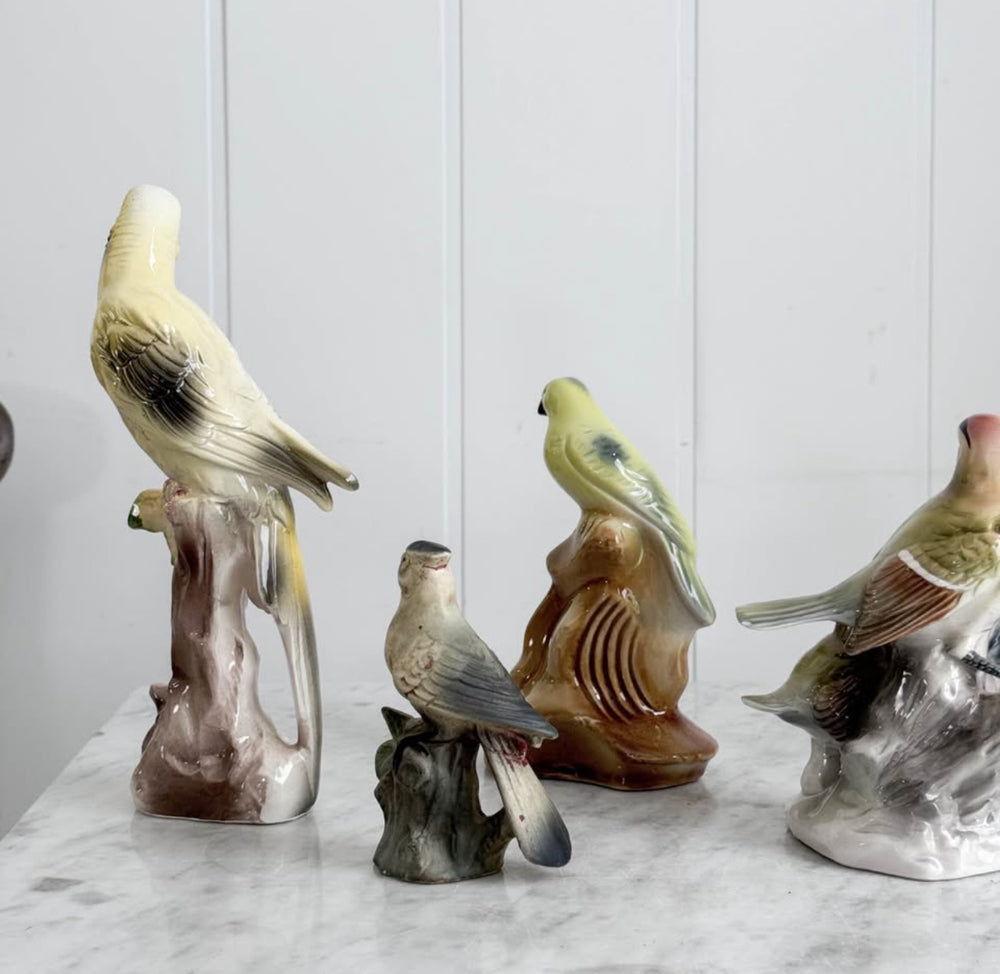 Vintage Porcelain Painted Birds