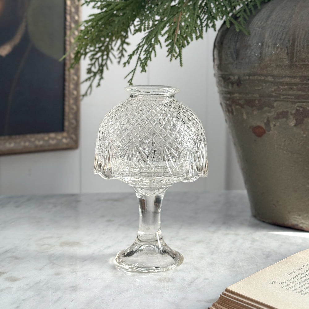 Vintage glass tealight fairy lamp.