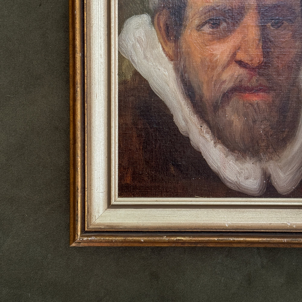 Vintage gentleman oil painting signed