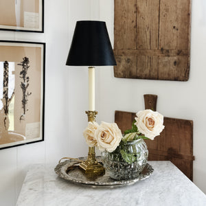 Vintage candlestick black lamp.
