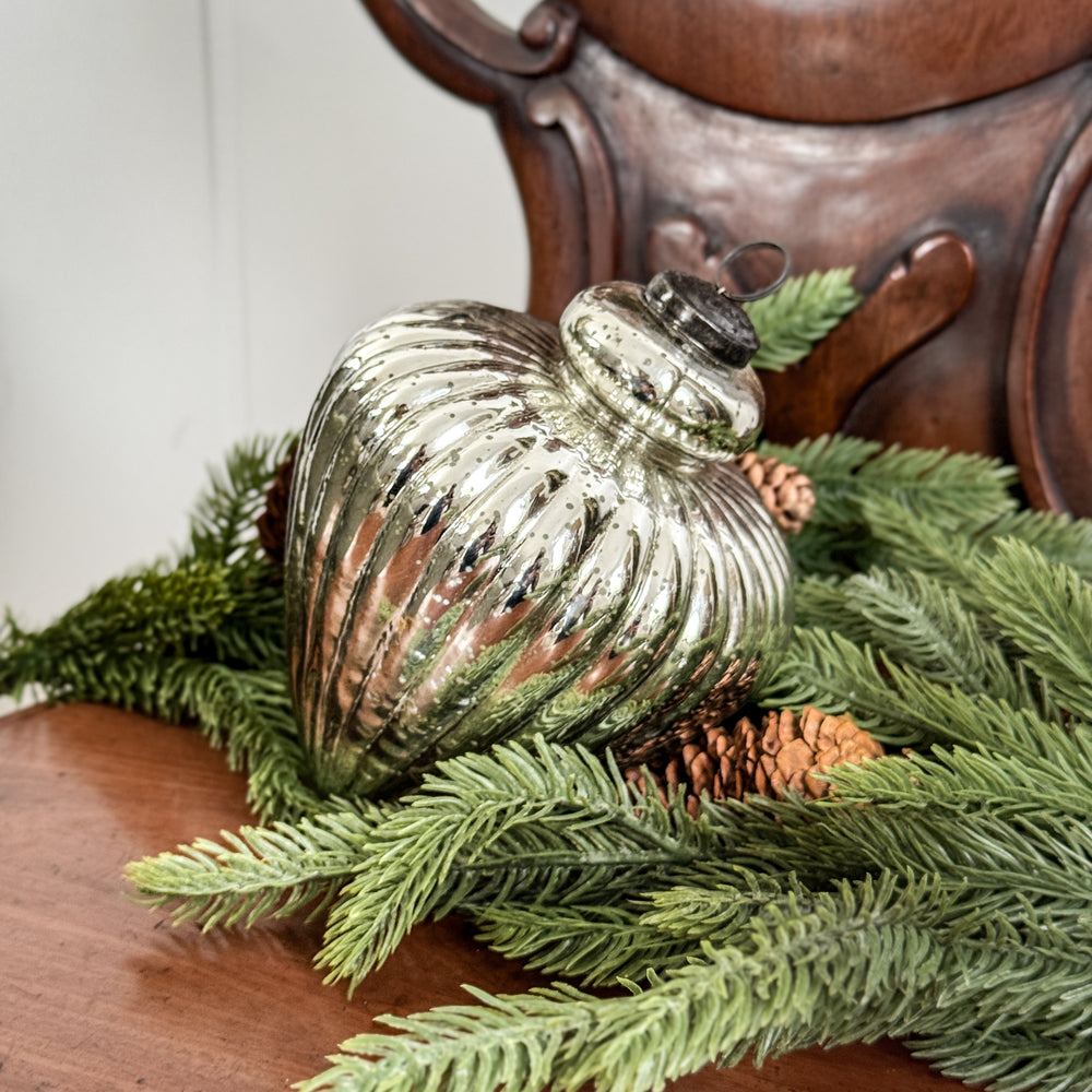 Large Glass Teardrop Mercury Ornament.