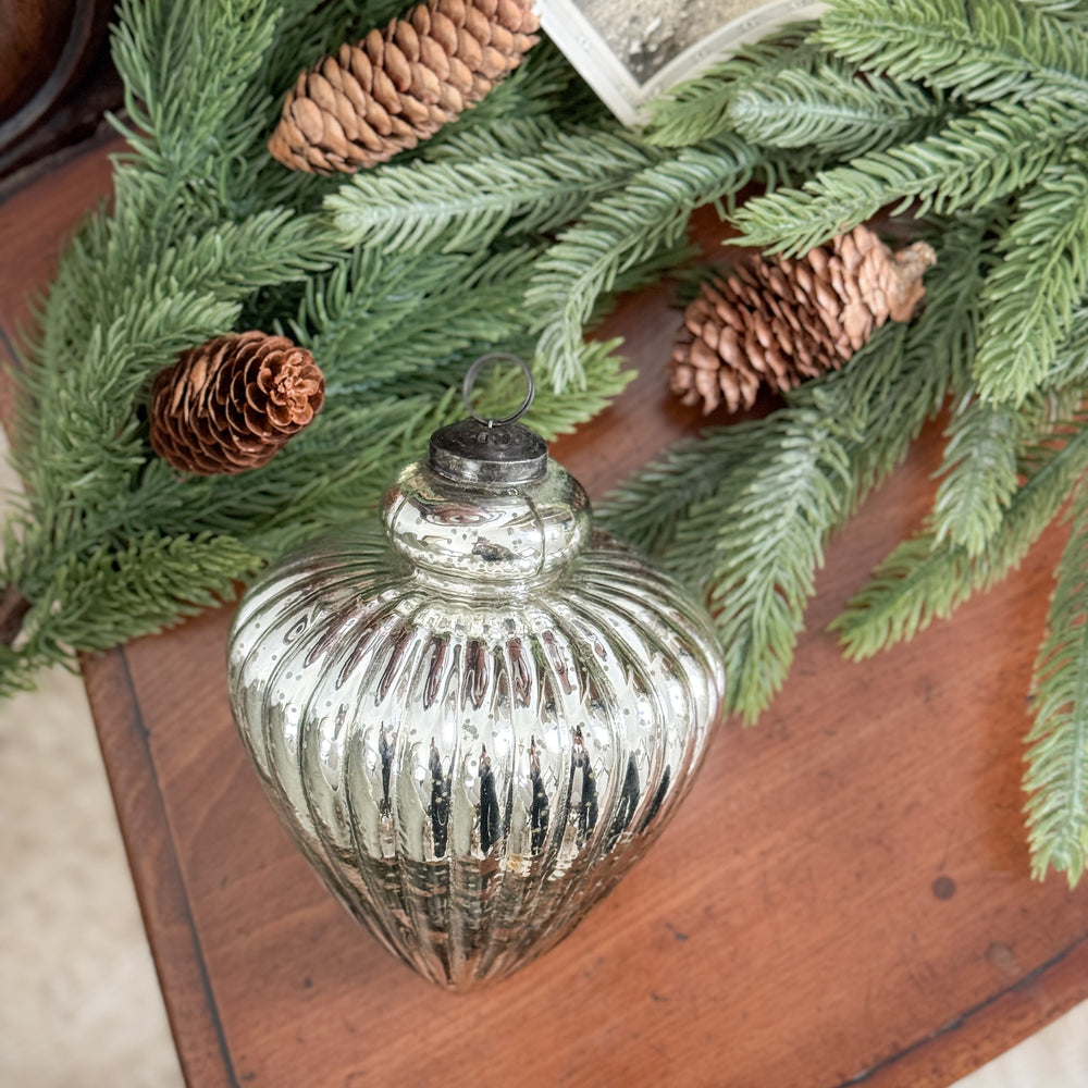 Large Glass Teardrop Mercury Ornament.