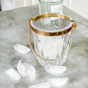 Vintage Gold Crystal Ice Bucket
