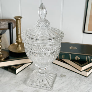 Vintage Cut Glass Urn with Lid.