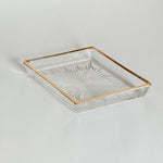 Vintage Glass and Gold Triangle Dish