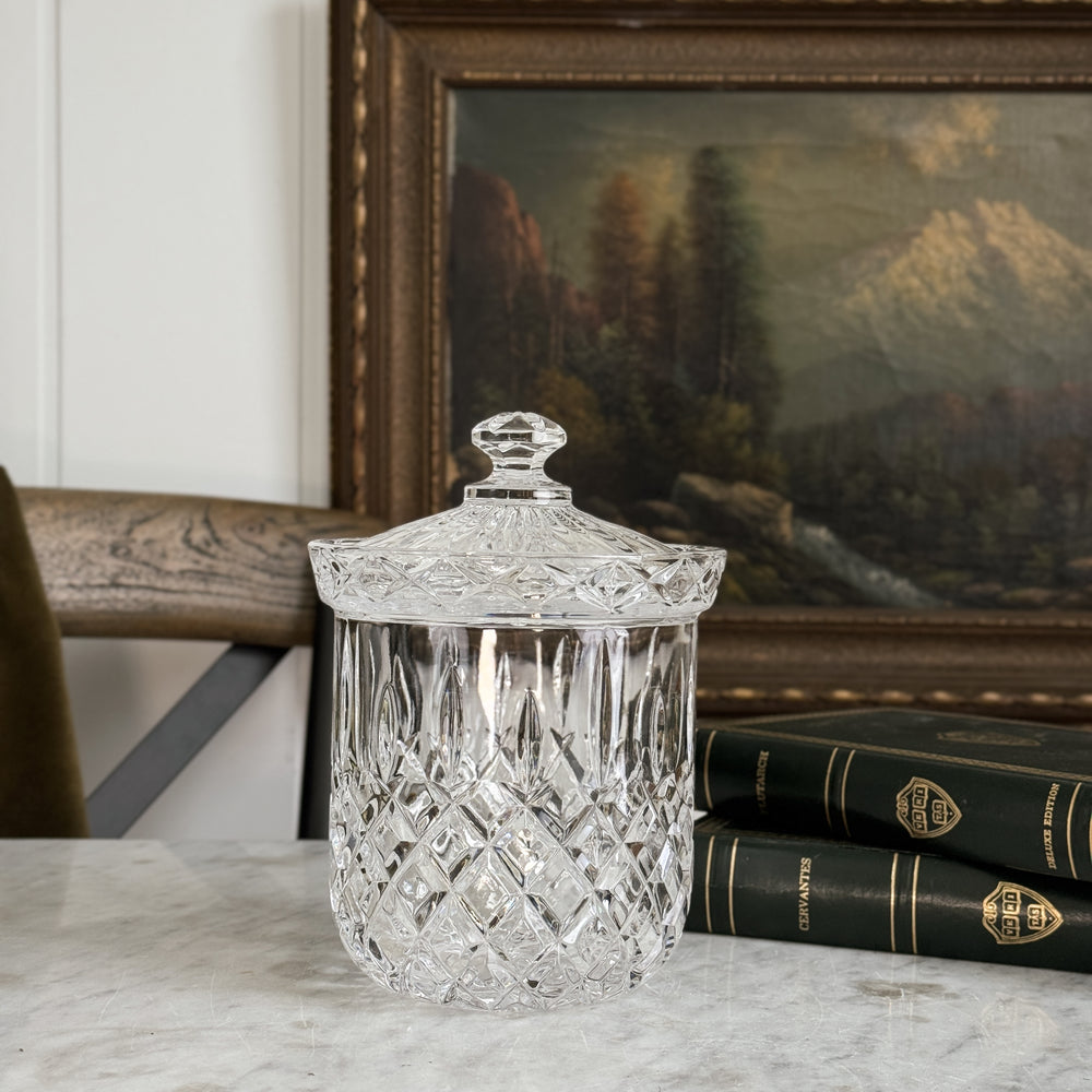Vintage Crystal Lidded Jar.
