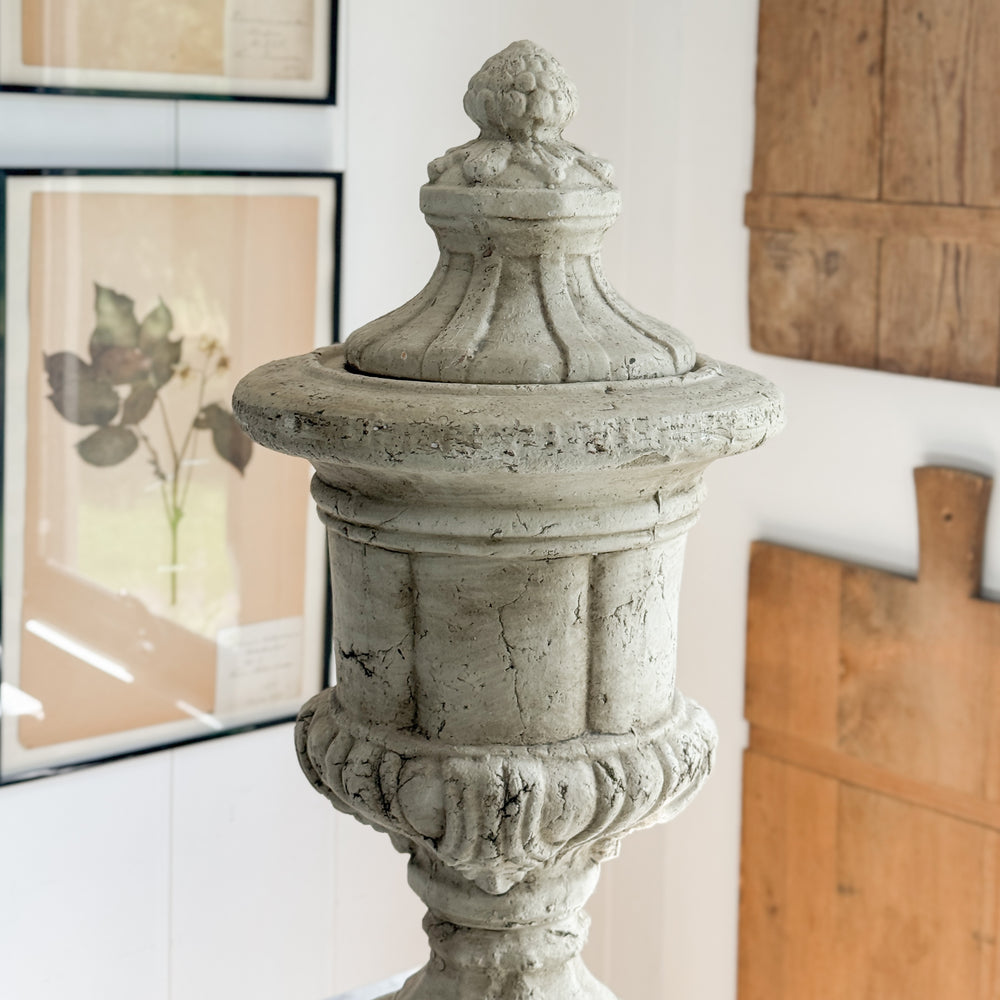 Vintage Stone Urn with Lid