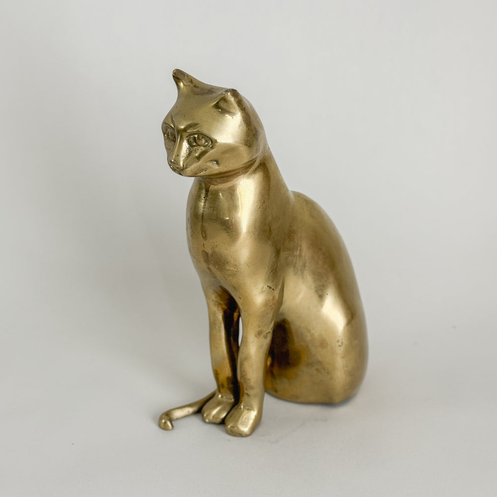 Vintage Brass Standing Cat