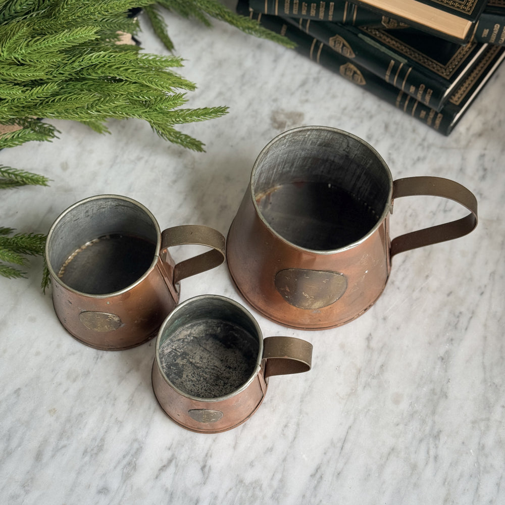 Vintage Copper Cup | Set of 3.