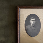 Vintage wood black and white gentleman.