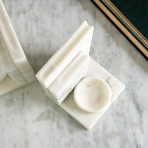 Vintage alabaster book end pair.