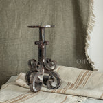Vintage iron Brutalist candleholder
