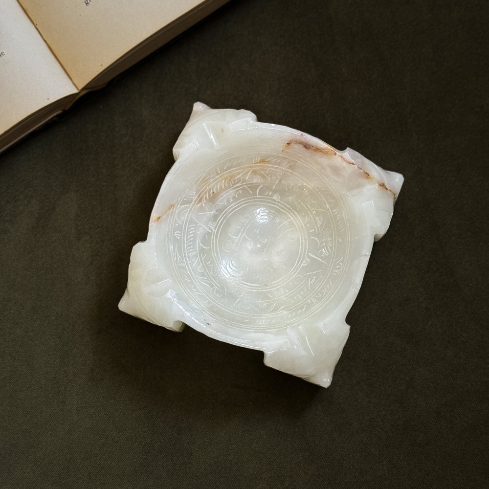 Vintage Carved Onyx Dish.