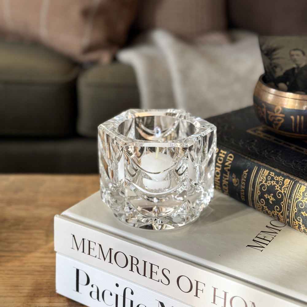 Vintage crystal votive holder.