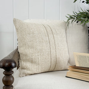 Tilly Grey 20" Grainsack Pillow Cover