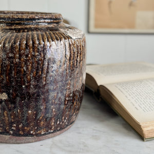 Vintage Brown Bean Pot II