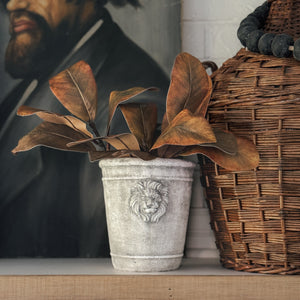 Faux Brown Autumn Magnolia Stem