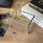 Vintage Glass and Brass Hinged Box