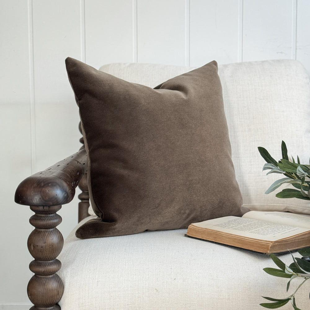 Truffle Velvet Pillow Cover- Multiple Sizes.