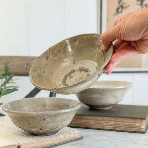 Vintage cream pottery bowl