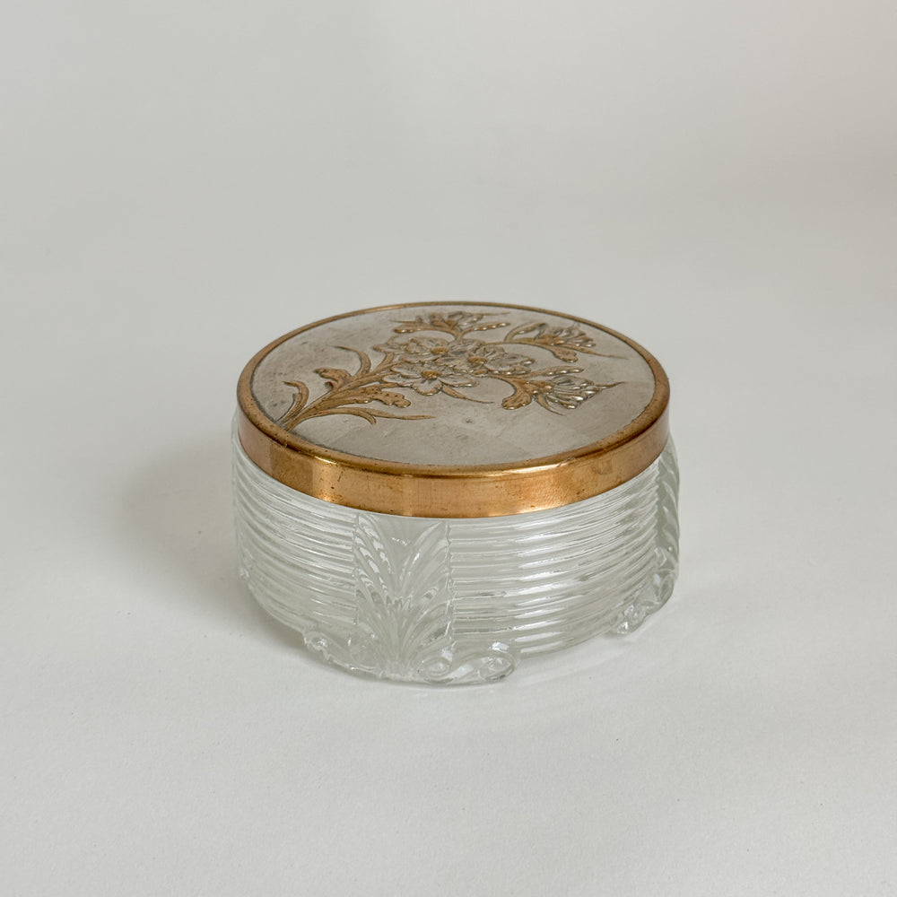 Vintage Glass Vanity Powder Jar
