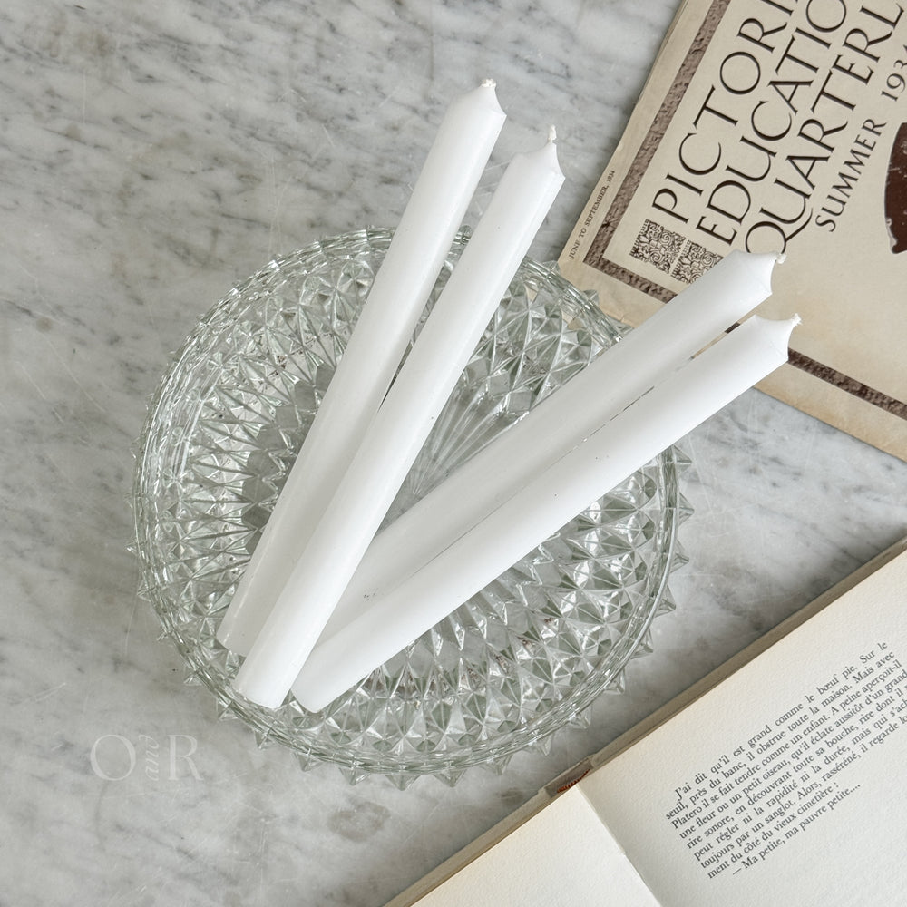 Dinner Taper Candles - White