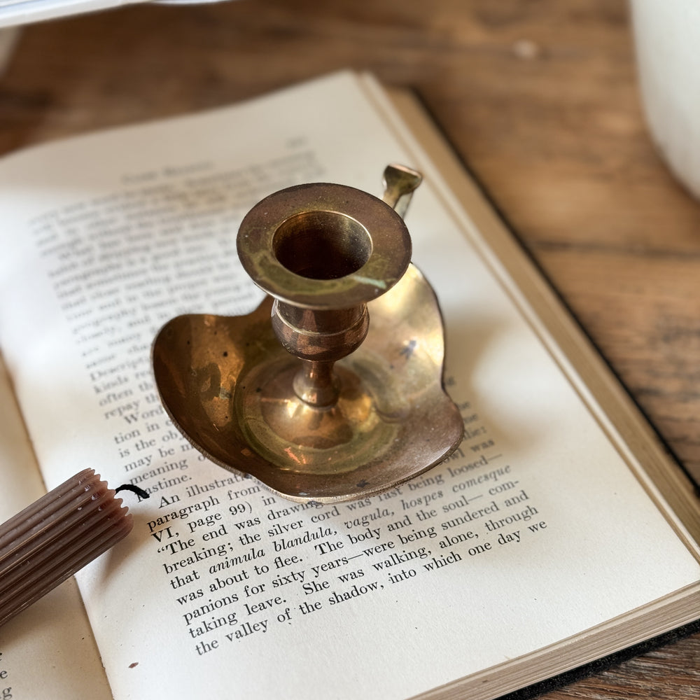 Vintage Brass Hand Held Taper Holder.