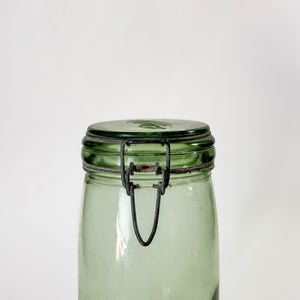 Vintage Medium Green Glass Jar - France