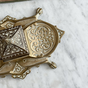Vintage Brass Inkwell