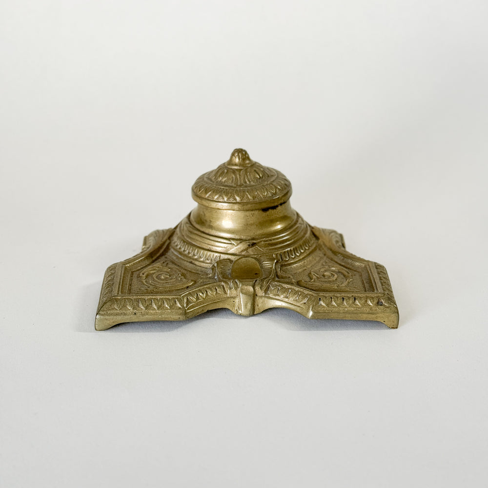 Vintage brass inkwell.