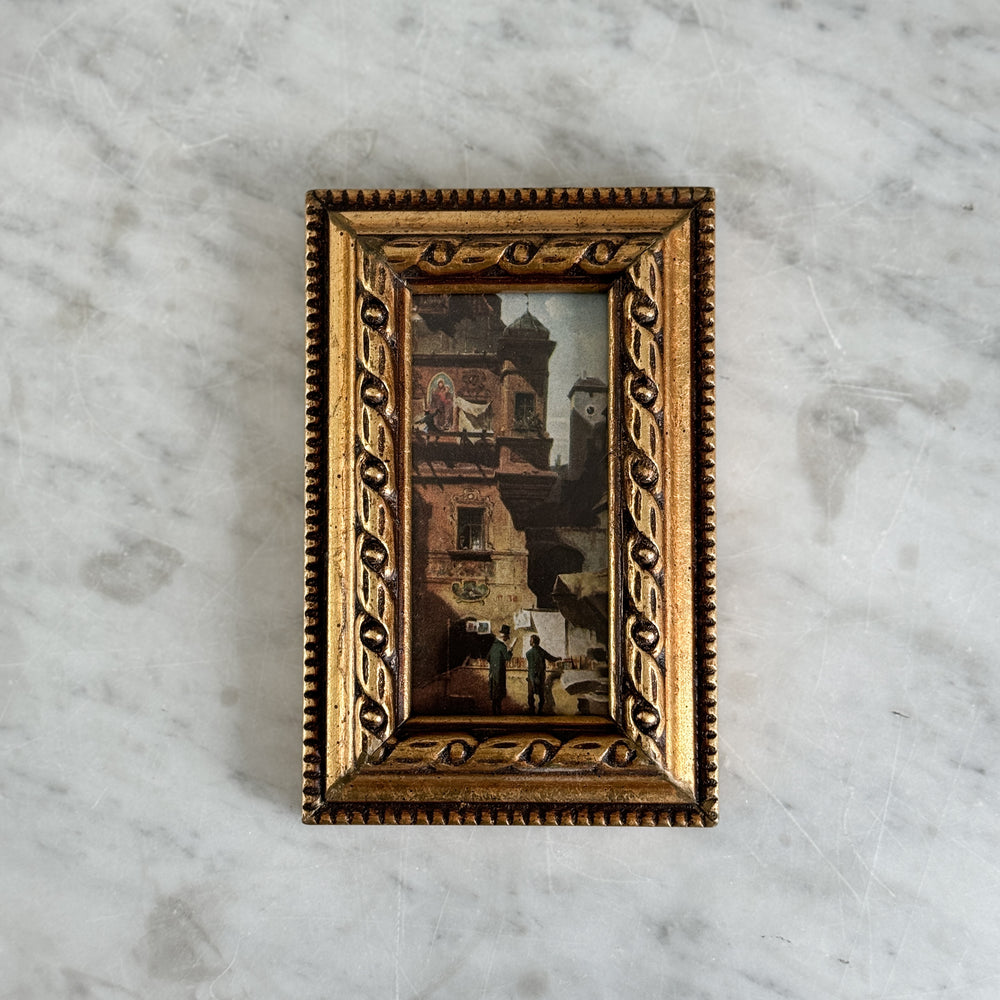 Vintage City Small Gold Gilded Print