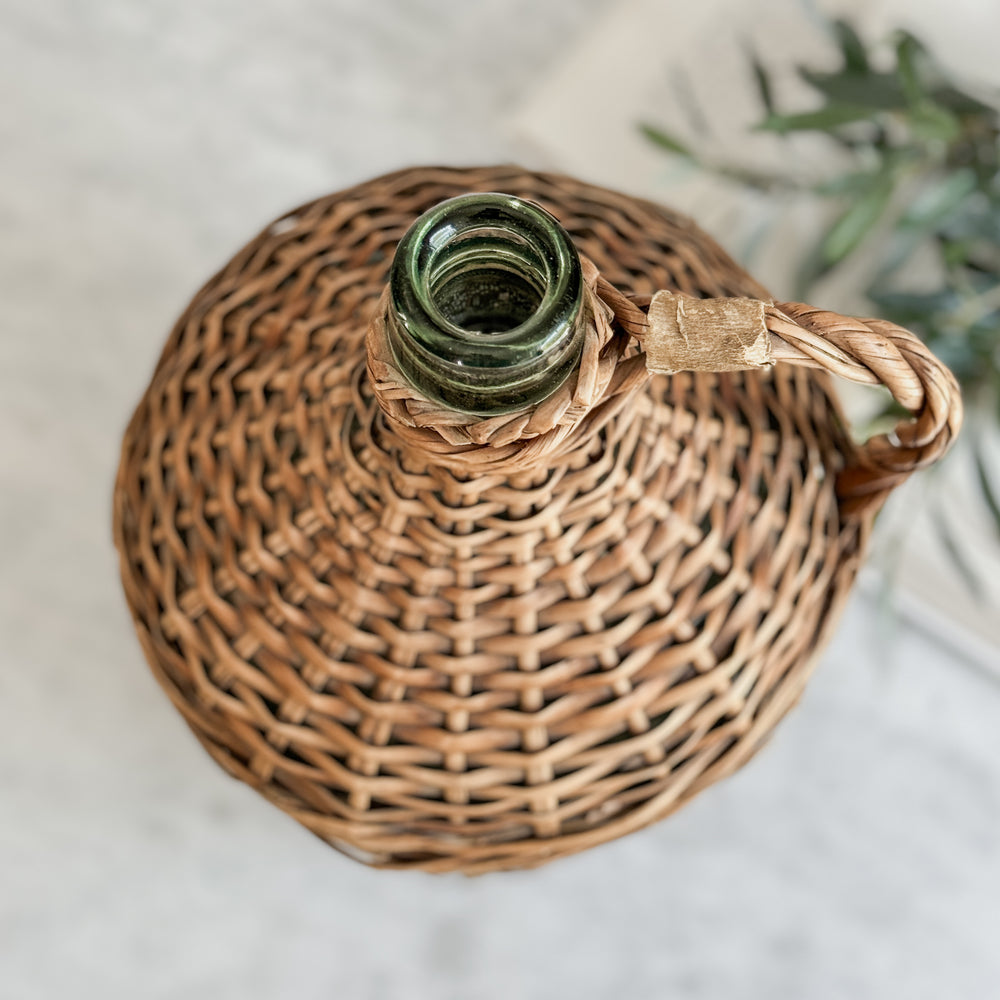 Vintage Wicker Demijohn with handle