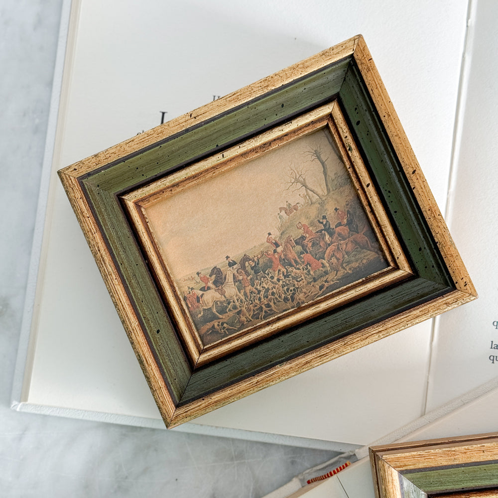 Vintage Gold Mini Hunting Print Set.