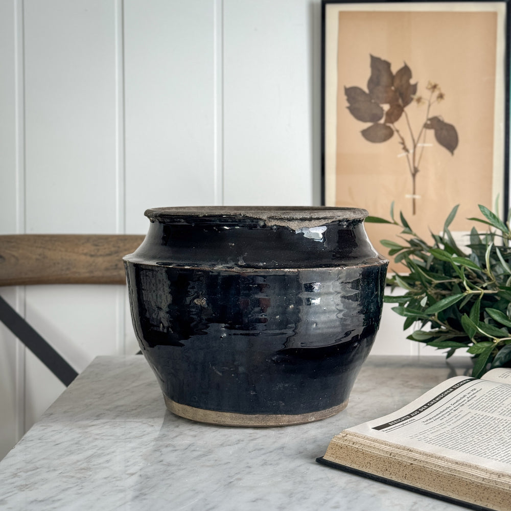 Vintage brown glazed pottery