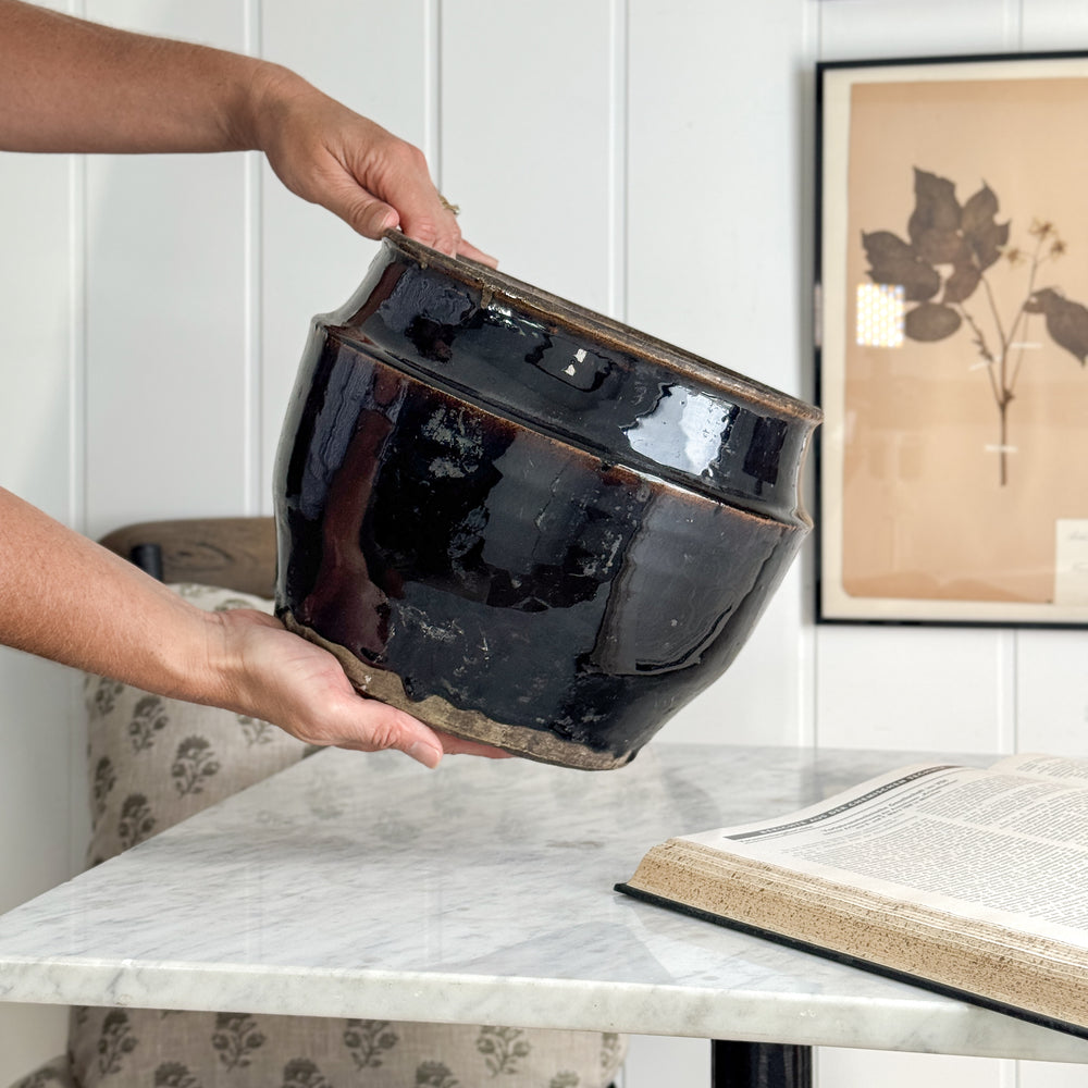 Vintage brown glazed pottery.