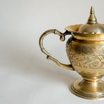 Vintage Brass Etched Sugar Bowl
