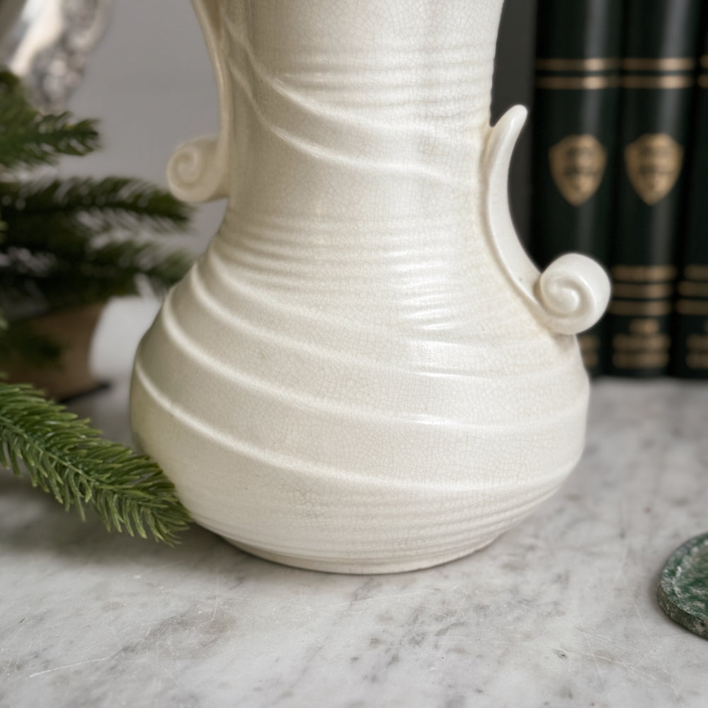 Vintage English Cream Spode Velamour Vase.