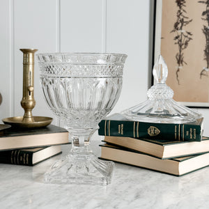 Vintage Cut Glass Urn with Lid.