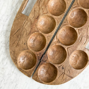 Vintage Wooden Carved Game Board.