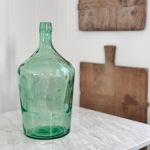 Vintage green European demijohn