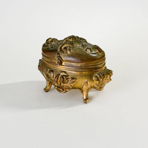 Vintage brass jewellery casket