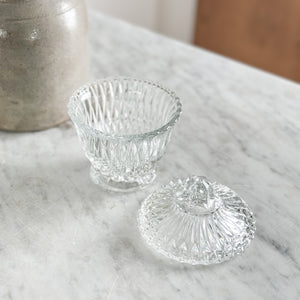 Vintage glass lidded jar.