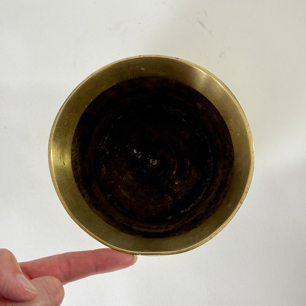 Vintage Brass striped pot